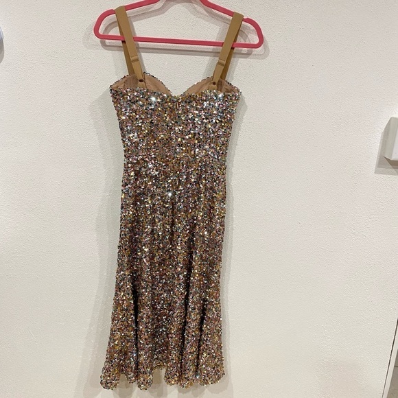 NEW Dress the Population Sequin Fit and Flare Midi Dress Size XS - Picture 4 of 4